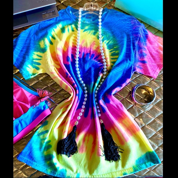 Classic Neon Rainbow Tie Dye T-Shirt - Picture 10 of 17